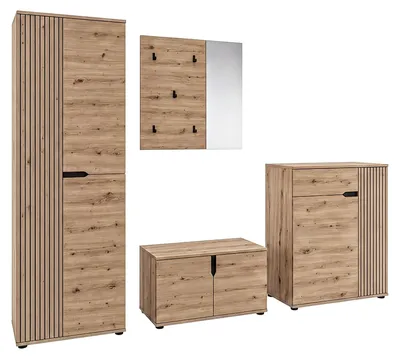 Produktbild von xonox.home Garderobenkombination Keno Artisan Eiche Nachbildung / Artisan Eiche Nachbildung 255 x 191 x 37 cm