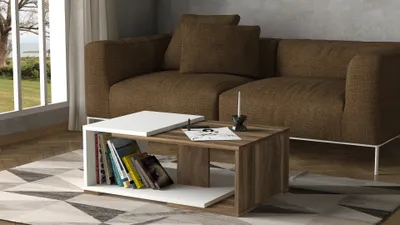 Obrázek produktu pro Konferenční stolek MODERNO, bílá / ořech