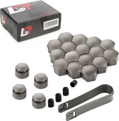 Produktbild von 20x Radschraube Kappen 17mm Diebstahlhemmend Grau für MAZDA HONDA TOYOTA SUZUKI