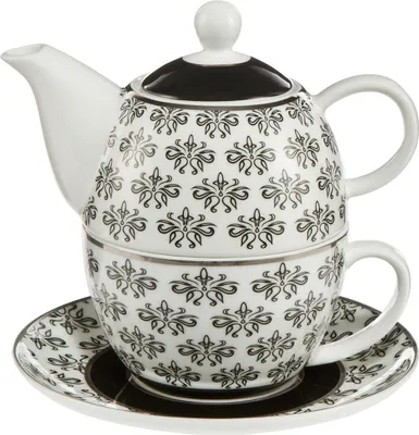 Immagine prodotto di Goebel Diamonds - Tea for One Chateau Black and White schwarz-weiß New Bone China 27050661