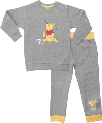 Produktbild von Disney Winnie Puuh Baby Set Unisex Oberteil Pullover mit Hose 2-Teiler Grau 62-68