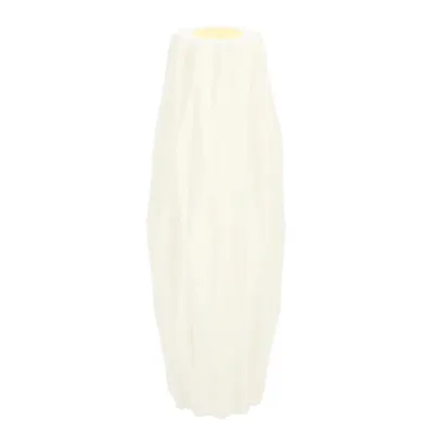 Produktbild von Moderne Blumenvase für Wohnzimmer, Tischdekoration und Veranstaltungen, 5,5 x 5,5 x 21 cm, Weiß