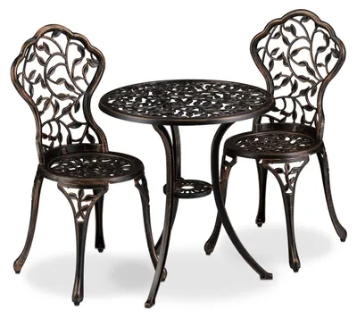Zdjęcie produktu dla Zestaw do bistro - Zestaw balkonowy - Zestaw ogrodowy - Stół do bistro - Krzesła ogrodowe - Styl antyczny - Aluminium odporne na warunki atmosferyczne