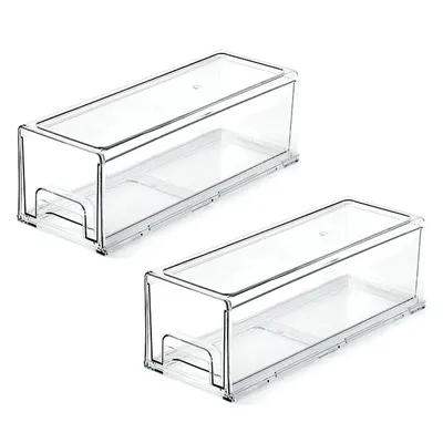 Produktbild von 2 Pack Stapelbare Aufbewahrungsschublade,Lebensmittelbehälter aus Kunststoff für den Kühlschrank, für Vorratsregal, Kühlschrankorganisation, Küche