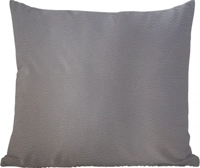 Produktbild von MuchoWow® Zierkissen Sofakissen Wohnzimmer Dekokissen 40x40 cm Leder - Strukturiert - Leder-Optik - Grau - Foto Kissen - Schlafzimmer Dekoration