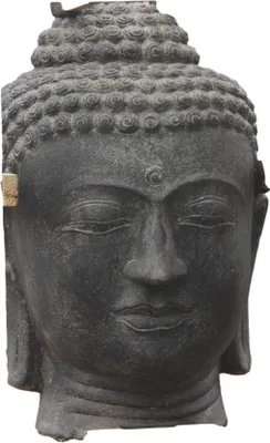 Produktbild von Schöner Buddha Kopf aus Steinguss perfekt für den Garten die Terrasse oder den Vorgarten ist Frostfest Witterungsbeständig und Neu 54cm H, APL-BH-050af
