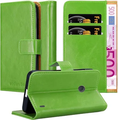 Produktbild von Cadorabo Hülle für Nokia Lumia 520 / 521 Schutzhülle in Grün Handyhülle Book Tasche Case Etui Luxury