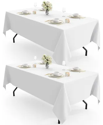 Productafbeelding van Tafelkleed, polyester, 140x240 cm, wit, 2 stuks, afwasbaar