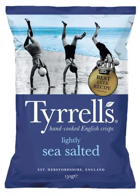 Zdjęcie produktu dla Tyrrells Handcooked Lightly Sea Salt Chips Vegetarisch vegan 150g