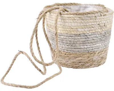 Obrázek produktu pro Obal na květináč závěsný Ø 21 x 70 cm přírodní