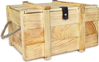 Produktbild von Weinkiste  6er geflammt inkl. Holzwolle Weinbox Schatztruhe Aufbewahrungskiste Hochzeitskiste
