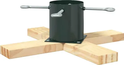 Image de vidaXL Support pour sapin de Noël vert 50 x 50 x 16 cm Bois de pin massif