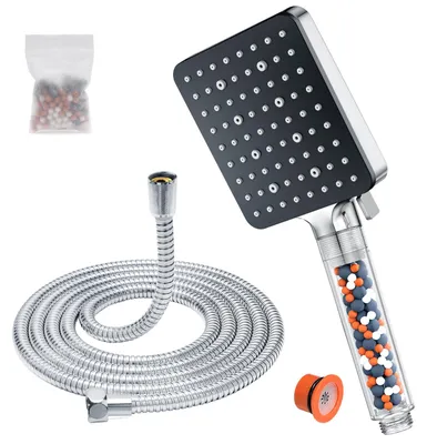 Obrázek produktu pro Sprchová hlavice s hadicí 1,6 m, YEAUPE, úsporná ruční sprcha s filtrem, sprchová hlavice typu "déšť", hadice pro sprchu, 6 druhů proudů, 2 filtrační kuličky, úsporná sprchová hlavice s vysokým tlakem