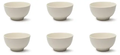 6er-Set weiße Keramikschalen, 600 ml, Ø 14 cm