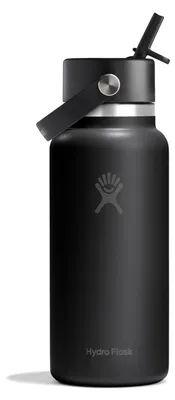 Produktbild von Hydro Flask – Thermosflasche mit breiter Öffnung und flexibler Trinkhalmverschluss, 32 oz, Farbton: Schwarz