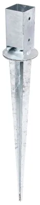 Produktbild von Alberts Einschlag-Bodenhülse für Vierkantholzpfosten mit verstellbarem Topf feuerverzinkt Topfbreite: 71 mm Topfhöhe: 150 mm Gesamtlänge: 900 mm