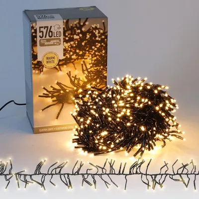 LED-Lichterkette 4m 576 LEDs warmweiß Cluster IP44