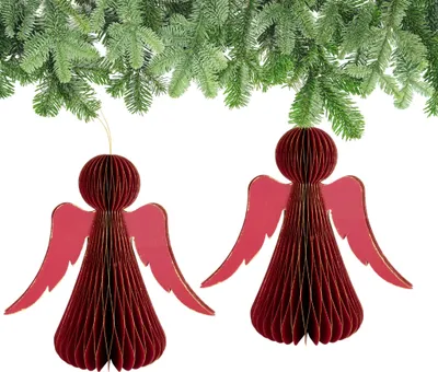 Produktbild von Weihnachtsdeko Engel zum Aufhängen Rot 3er Set
