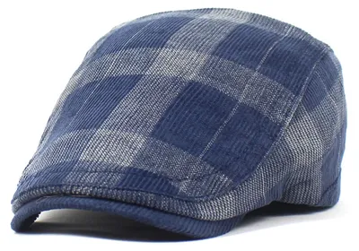 Produktbild von Schiebermütze im Retro-Karo-Stil, dick, weich, atmungsaktiv, hält warm und ist bequem für Herbst und Winter, Herren-Baskenmütze, flache Mütze für die Jagd