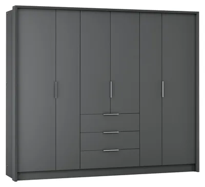 Produktbild von Masseno Drehtürenschrank SHACO 255/217/65 cm 6-türig Graphitfarben