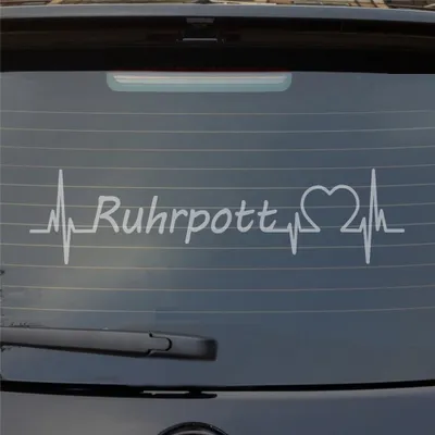 Produktbild von Heckscheibenaufkleber Ruhrpott Puls Herzschlag Auto- mit Ferien Region Motiv 55x14 cm Milchglas Auto Aufkleber Sticker