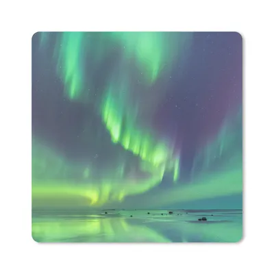 Produktbild von MuchoWow® Mauspad Mousepad Nordlichter - Sternenhimmel - Wasser 30x30 cm - Mousepads - Maus Mat - Pad - Mausunterlage - Gaming