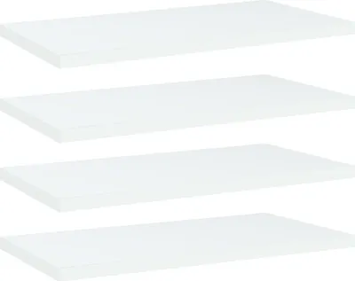 Obrázek produktu pro Police na knihy 4 ks bílé 40 x 20 x 1,5 cm kompozitní dřevo