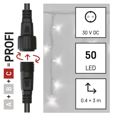 Obrázok produktu pre Profi LED spojovacia reťaz biela – cencúle, 3 m, vonkajšia, studená biela