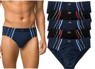Produktbild von 5er-Pack Herrenslips Maxislip Slip aus Baumwolle Unterhosen Männer Unterwäsche, Gr. 14