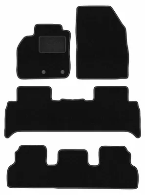 Produktbild von Velours-Fußmatten für Renault Grand Scenic III 2009-2015 (7 osob) – 4-tlg, Schwarz, passgenau – Wielganizator LUX