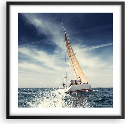 Produktbild von Gerahmtes Poster - Schwarzer Rahmen - Segeln Yacht Reise - 50x50 cm - Wand Bild - Wanddeko - Wandbilder - Kunstposter - Wandposter - Bilderrahmen - Bilder - Kunstdruck - Wandbild - P2BAC50x50-2797