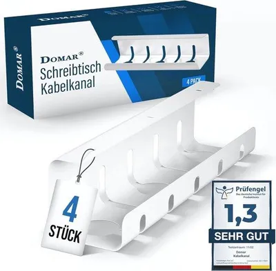 Produktbild von Famanu Kabelkanal Set - 4-teilig, Weiß für Kabelmanagement