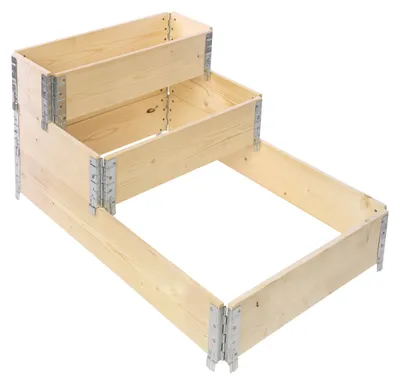 Produktbild von Garronda Holzaufsatzrahmen für Palette Aufbewahrungskiste aus Holz Hochbeete Holzkiste Natural 120/80-80/60-80/30