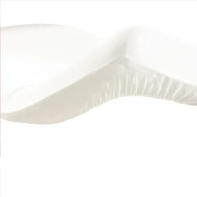 Image de Drap housse coton 57 fils blanc 140 x 190 cm