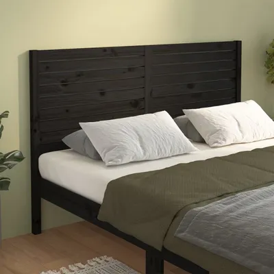 Produktbild von vidaXL Kopfteil Schwarz 146x4x100 cm Massivholz Kiefer - Kopfteil - Kopfteile - Bettkopfteil - Holzkopfteil