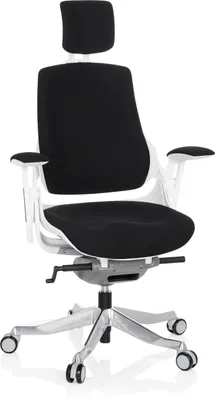 Produktbild von hjh OFFICE Profi Bürostuhl SPEKTRE Ergonomischer Schreibtischstuhl mit Armlehnen (höhenverstellbar) Stoff Schwarz Drehstuhl für Büro, Zuhause