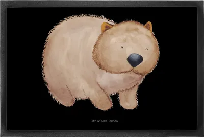 Produktbild von Mr. & Mrs. Panda fußmatte Wombat 60 x 90 cm - Schwarz - Geschenk, Spruch, Australien, Motivation, Das Leben Ist schön, Türmatte, Fussmatte, Lustige Sprüche, Gummimatte