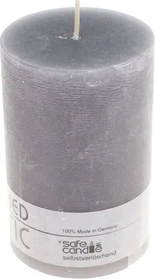 Produktbild von Stumpenkerze aus Paraffin, Anthrazit, Rustic, WENZEL, 110/70 mm, Brenndauer ca. 51h, selbstverlöschend