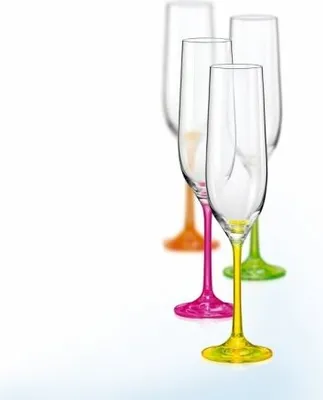 Produktbild von Bohemia Neon Sektgläser Kristallglas Sektglas 190 ml mehrfarbig 4er Set
