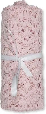 Produktbild von Tischläufer Häkelspitze Boho Vintage hellrosa rosa 15 x 180 cm
