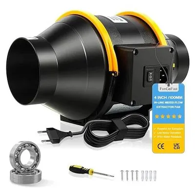 Zdjęcie produktu dla Wentylator kanałowy 100 mm wyciąg dymu 230 v łazienka biuro