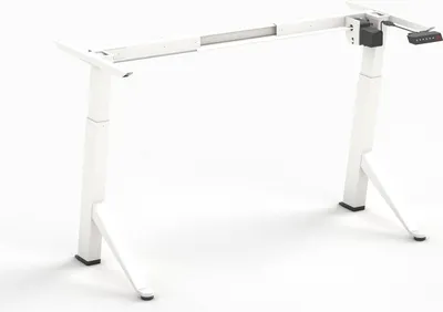 Immagine prodotto di Scrivania regolabile elettricamente, struttura in metallo bianco, base flessibile
