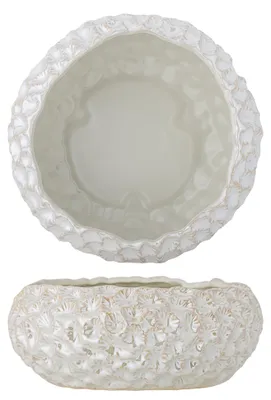 Immagine prodotto di BLOOMINGVILLE | Vaso Lowen, bianco, in Vetroceramica | Diametro 24 cm, altezza 10,5 cm | 82072739