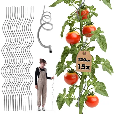 Produktbild von KADAX Spiral-Pflanzenstab aus Aluminium, 120 cm, 15 Stück
