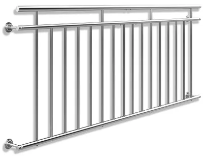 Produktbild von MONZANA® Französischer Balkon Edelstahl Pflegeleicht 90x225cm 16 Füllstäbe Balkongeländer Terrassengeländer Fensterschutz