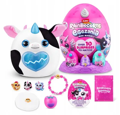 Productafbeelding van ZURU Rainbocorns Eggzania Mini Mania Pluche Koe, verrassingsartikel