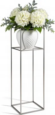Produktbild von FRAMADO, Pflanzenständer Filo, Metallregal, Blumenständer, 24x24x80cm, Silber