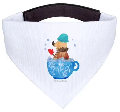 Produktbild von Mr. & Mrs. Panda Hundehalstuch Nachtfalter Schaumbad - Weiß - Geschenk, Tasse, Bad, Hunde Hals Tuch, Dreieckstuch, Zeitmanagement, WC, Badezimmer, Halstuch Hund, Bandana