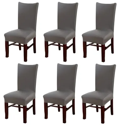 Stuhlhussen 6er-Pack, elastisch, waschbar, für Esszimmerstühle