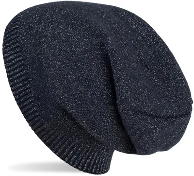 Produktbild von styleBREAKER Feinstrick Beanie Mütze mit Glitzerfaden, Slouch Longbeanie, Damen 04024142